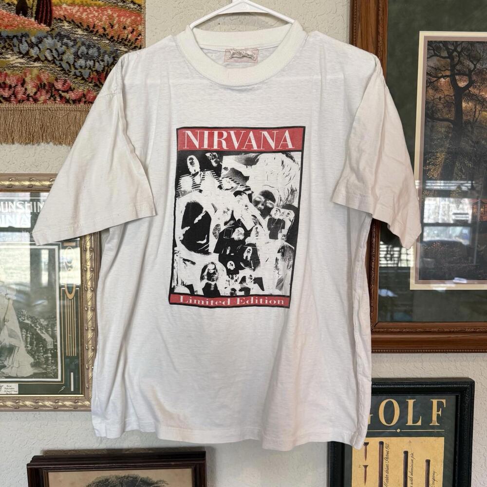 VTG 1994 Nirvana Box Set Limited Edition Shirt Bleach Kurt Cobain Sz Lrg 22.5x27
